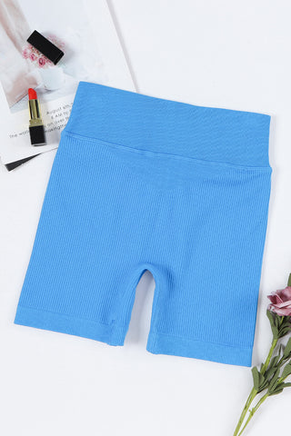 Drawstring Ribbed Sports Shorts