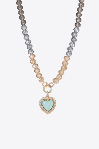 Heart Pendant Beaded Necklace